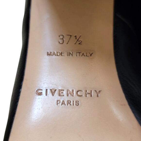 Givenchy Black Leather Logo Monogram 4G Mules Heeled Sandals 7.5 37.5 - Picture 6 of 13